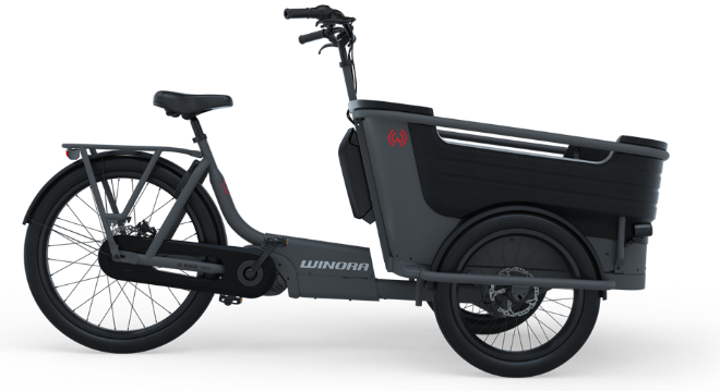 Winora electric cargo bike for hire in Mallorca