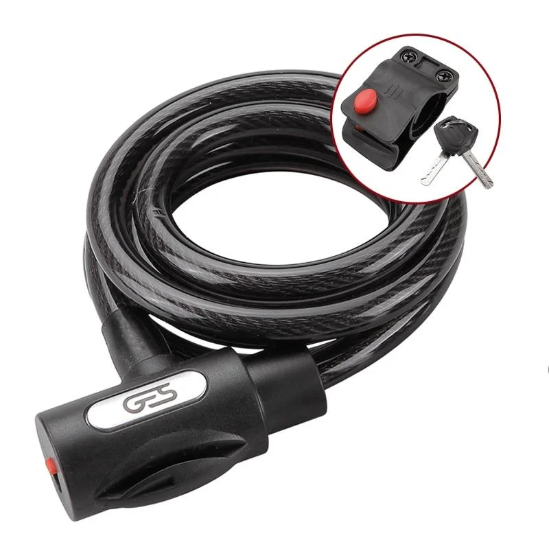 [I653X0000000] Candado espiral GES 12 x 1800 mm negro