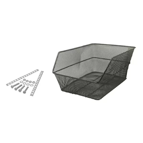 [588160061] Cesta trasera negra de hierro para bicicleta