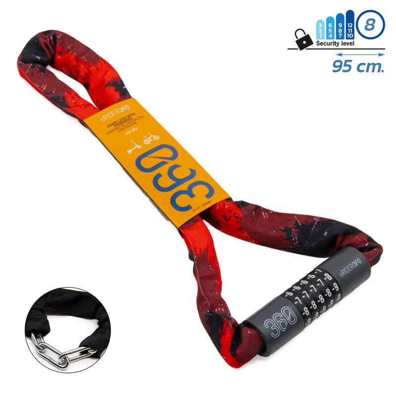 [CMM369] Candado de contrasena EWLK022 con funda de tela roja