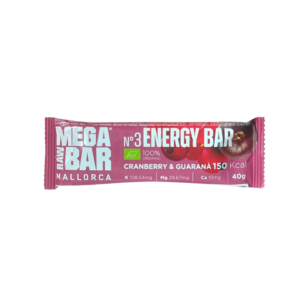 [MRB3] Barrita energética MegaRawBar Arándanos Rojos y Guaraná 40 g