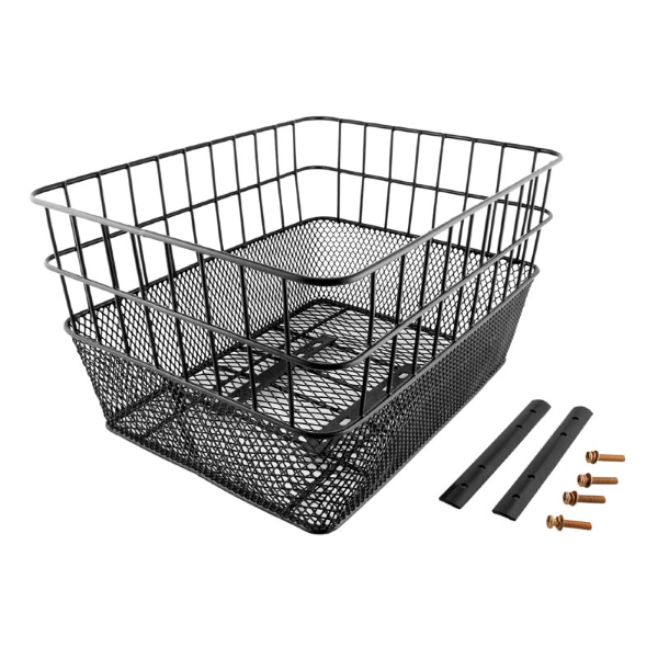 [588160251] Cesta trasera Easy de doble malla alta negra