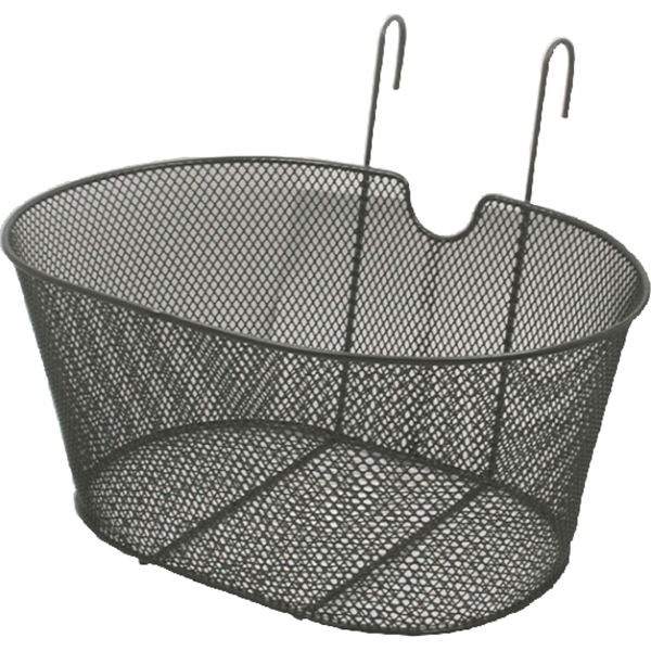 [588160051] Cesta delantera Easy ovalada con ganchos negra
